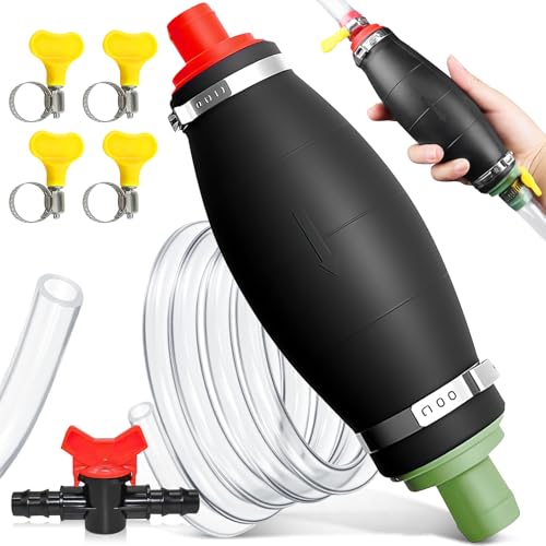 Niuny Pompe manuelle Carburant XL Pompe de Siphon à Main Universelle Pompe Transfert Liquide l'eau avec Tuyau Résistant au Carburant de 2,5m pour Essence Gaz Diesel Huile Eau Réservoir de Poissons