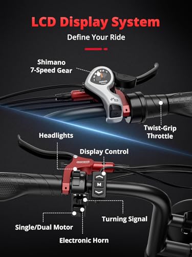 Image of AMYET S8 Peak 3000W Dual Motor AWD Electric Bike for Adults 48V 25Ah Ebike 33MPH Electric Bicycles 75+ Miles Max Range Hydraulic Disc Brake Full Suspension Fork 7-Speed Electric Bike