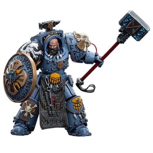 JOYTOY 1/18 Warhammer 40,000 Action Figure Space Wolves Arjac Rockfist Feirros Collection Model (4.2 inch)