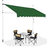 Tenda parasole retrattile per esterni, 400 x 300 cm, ricambio per patio, giardino e terrazza, colore verde, senza cornice