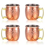 Yaure Joy 4 Pcs Mini Moscow Mugs 2 oz Mule Glasses Copper Cups for Home, Kitchen, Bar Drinkware (Rosegold)