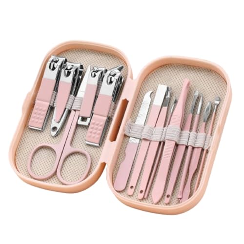 A Modern Style Set of 14pcs Stainless Steel Nail and Foot Care Tools Set for Nail Care, Including Nail Clippers and Shaping Tools, Comes with A Portable Storage Box