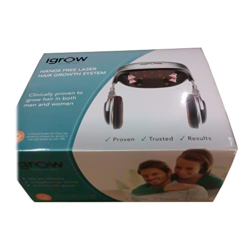 iGrow Sistema de crescimento capilar a laser – Clinicamente comprovado, aprovado pela FDA, para home