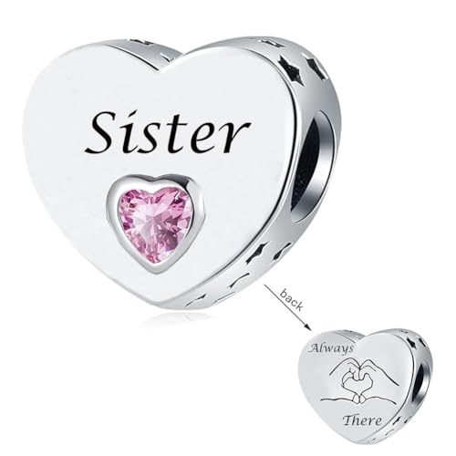 Pink Heart Charm Compatible with Pandora Bracelets for Wife Friend Mom Daughter Grandma Sister