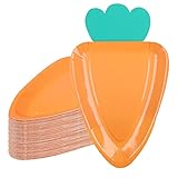 Augisteen 24 PCS Easter Paper Plates Carrot Shape Disposable Plates Easter Spring Party Dessert Plate Cute Paper Plate for Holiday Party Supplies Home Dining Table Decor