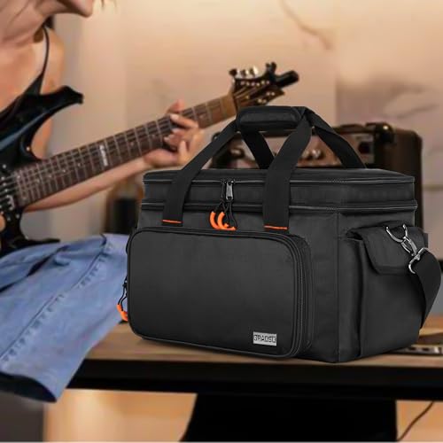 GRAOSO Travel Carry Bag Compatible with Positive Grid Spark 40 Amp, Double Layer Gig Bag with Multiple Pockets for Accessories, Music Gear Case with Handle Strap and Non-slip Bottom, Black - Thumbnail 6