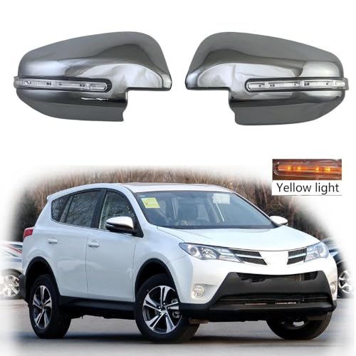 Couvercle de rétroviseur en ABS haut de gamme pour RAV4 noir avec éclairage LED