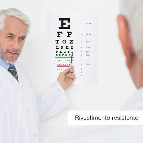 Gima - Snellen-Sehtafel, Farbbalkentafel mit rotem und grünem Balken, Größe 23 x 35,5 cm, Abstand 3 m