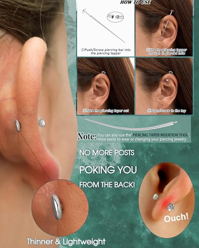 Miniatura 4 de Yadoca Piercing Helix Titanio Piercing Labio Piercings Oreja Conch Tragus