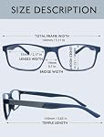 Reading Glasses Men Blue Light Blocking Stylish Lightweight Square Computer Readers Glasses Comfortable Spring Hinges