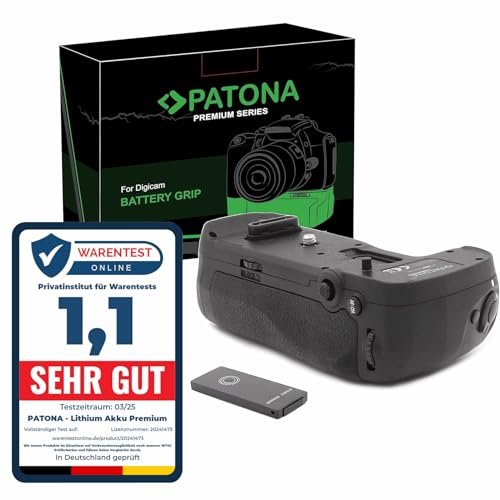 PATONA 1493 - Empuñadura MB-D18 Compatible con Nikon D850 con Disparador Remoto por Infrarrojos (Compartimento de batería para 1X EN-EL15 o EN-EL18A y 8X AA)
