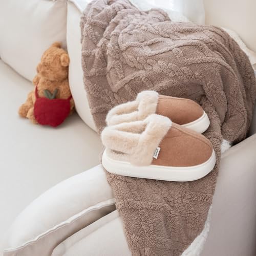 Womens Fuzzy Slippers - House Slippers for Woman, Memory Foam Cozy Indoor/Outdoor Bedroom Shoes3