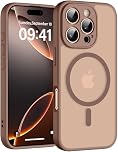 Helssitot Magnetic for iPhone 16 Pro Case, Compatible with Magsafe, Military-Grade Shockproof Scratch and Fingerprint Resistant Magnetic Matte Phone Case, Brown
