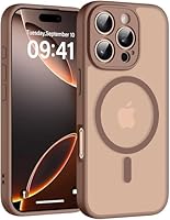 Helssitot für iPhone 16 Pro Hülle mit Magsafe, Militär-Grade Stoßfest Kratzfest Anti-Fingerabdruck Magnetisch Rückseite Matt Handyhülle für iPhone 16 Pro 6,3 Zoll,Braun