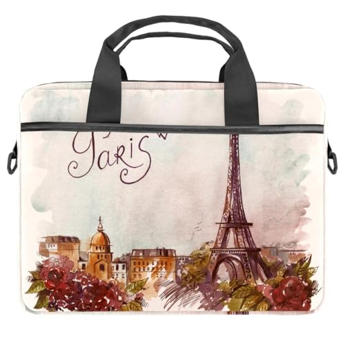 Maletín bandolera para laptop 13.3 pulgadas y funda de tablet con diseño View of France City
