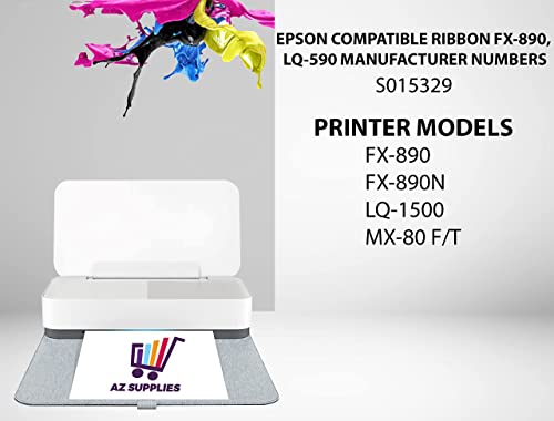 Cintas para impresora AZ SUPPLIES compat. Epson FX-890 6 unidades miniatura 2
