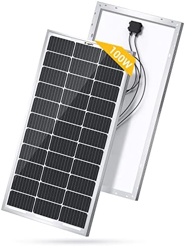 BougeRV 9BB 100 Watts Mono Solar Panel,21.9% High Efficiency Half-Cut Cells Monocrystalline Technology Work with 12 Volts Charger for RV Camping Home Boat Marine Off-Grid.