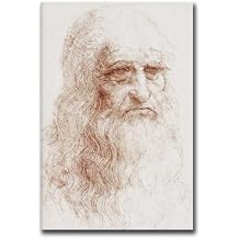 Chen Lin Wall Art Canvas Print Da Vinci Self Portrait Vintage Print Modern Home Bedroom Decor 12x18inch