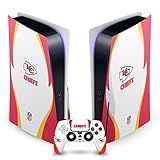 Superdünn und superleicht Head Case Designs Offizielle NFL Seitendetails Kansas City Chiefs Vinyl Frontplatte Haut Gaming Aufkleber Abziehbild kompatibel mit Sony Playstation 5 PS5 Disc Edition Console & DualSense Controller