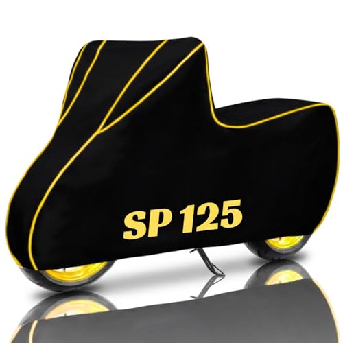 Image of SafeCovers Bike /Scooty Body Cover for SP 125 Cover for Rain & Dust | Water Resistant, Dustproof, UV Protection, Scratchproof | Heavy Duty Outdoor Motorcycle Cover with Elastic & Windproof Design