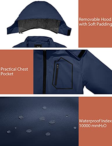 Zshow Boy's Ski Jacket Fleece Winter Outdoor Hooded Snow Coat Windproof Raincoats(Dark Blue,8) #TOP5