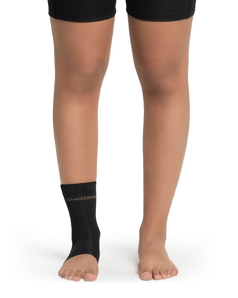 Tommie Copper Unisex Core Compression Ankle Sleeve, Black, Small
