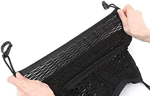 3-Layer Car Mesh Organizer Storage Seat Back Cargo Net Bag Pouch for Purse Luggage Pets Barrier Children Kids (11.8x10)