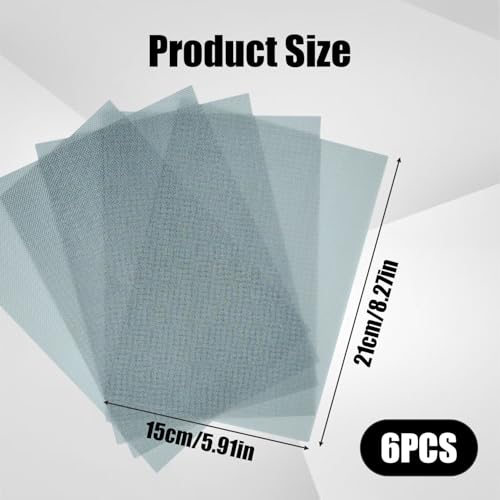 6 Stück Edelstahl Drahtgitter, Drahtgitter Feinmaschig Edelstah, Feinmaschig für Insektenschutz, Mäusegitter, Filternetz und Lüftungsgitter – Flexibel, Rostfrei, Vielseitig Einsetzbar (15x21 cm)