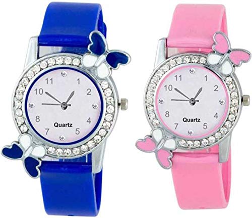 The Shopoholic Analogue Blue Pink Dial Womens Combo Watch-(Butterfly-B-P) (B07N53268P) Amazon Price History, Amazon Price Tracker