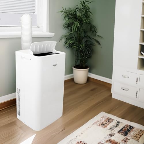 Whirlpool 14,000 BTU Portable Air Conditioner with Dehumidifier for Living Room, Apartment, or Bedroom, 115V, Portable AC for Large Rooms up to 700 Square Feet with Remote, 3 Speeds, and Timer, White - Thumbnail 3