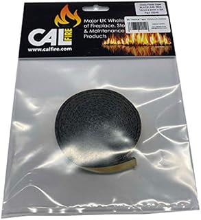 CHIMSOC Black Thermal Self Adhesive Tape for Stove Glass - 15mm x 2mm x 2 Metres