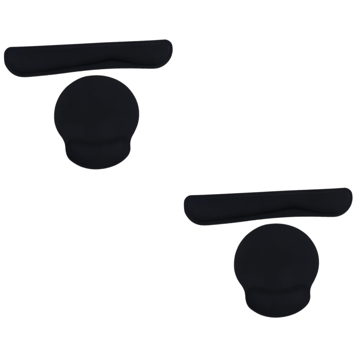 jojofuny 2 Sätze Ergonomisches Teiliges Set mit Handgelenkauflage und Mauspad Komfortable Handballenstütze für Tastatur und für Büro und Gaming Schwarz