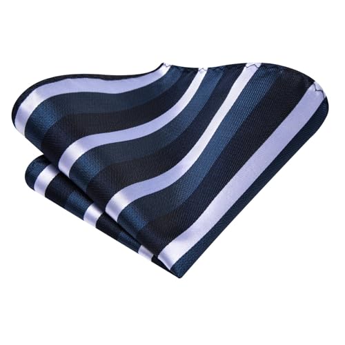 Image of Hi-Tie 70 inches Ties for Men Silk Extra Long Necktie and Pocket Square Cufflinks Set Men Big and Tall Tie Business