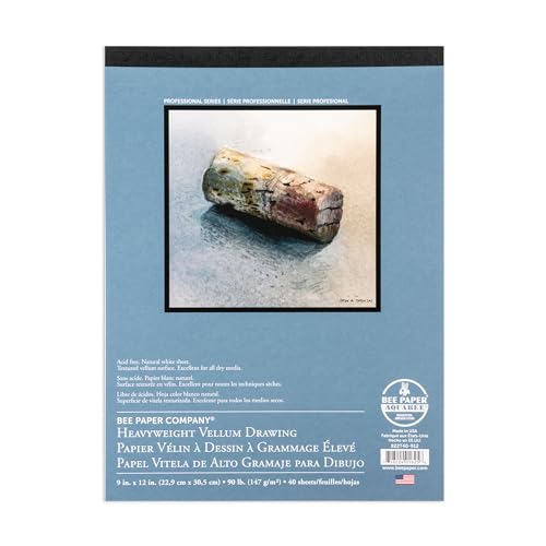 Bee Paper - 9"x 12" Heavyweight Vellum Drawing Paper Pad, 40 Sheets