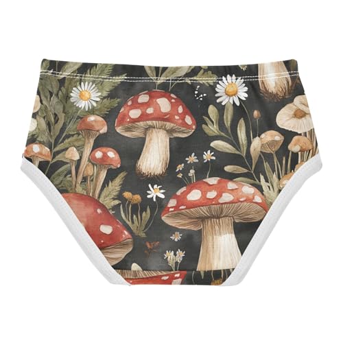 Girls Underwear Toddlers 2t Cotton Panties for Girl Pattern Undies Kids Briefs Mushrooms Floral Leaves2