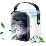❉FuncióN De Pulverizador De Niebla Y Modo De Viento De 3 Velocidades: Portátil 3 en 1 Ventilador de Aire Acondicionado, El enfriador de aire cuenta con 3 modos de viento (Bajo / Medio / Alto). Enfriador de aire acondicionado personal, ventilador, humidificador de aire, diseño multifunción 3 en uno que lo aleja del caluroso verano, disfrute de su verano fresco.