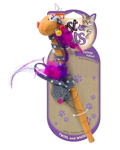 Hartz Just For Cats Twirl and Whirl Interactive Cat Toy Wand, All Breed Sizes