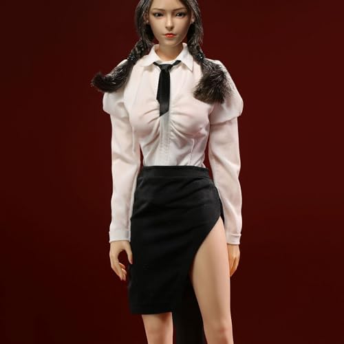Blouse et jupe 1/6 pour figurine 12 pouces - Costume noir de poupée