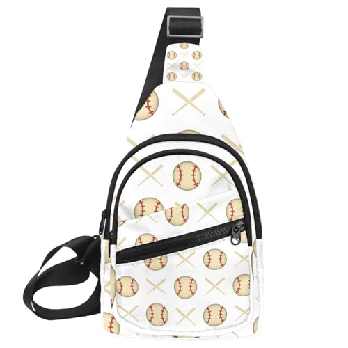 Sac à bandoulière à motif de baseball multicolore, idéal en voyage