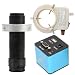 VGA USB 1080P Industry Video Microscope Camera & 120X C-Mount Lens Whit 56-LED Adjustable Ring Light - Blue