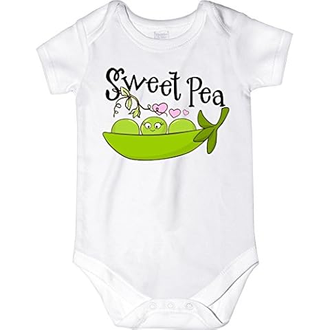 CarefreeTees Sweet Pea in Pod (Unisex Baby Bodysuit 9M with Eyelashes and Pink Hearts) Cover