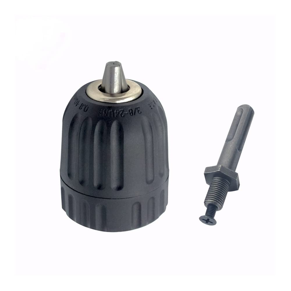 Bezkluczowy uchwyt wiertarski Precyzyjny konwerter 0,8-10 mm Adapter szybkiej wymiany gwintu 3/8-24UNF SDS-Plus 1/4 Shank Hex Mandril Manual (Kolor: uchwyt i SDS Plus)