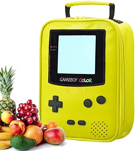 Tongtai Boy Lunch Box Kids Lunch Bag Insulated Leather Gameboy Thermal Lunch bag for School Insulated Cooler Bag Waterproof Game Lunch Boxes for Boys Girls Kids Toddlers Teen