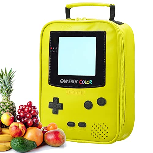 Tongtai Boy Lunch Box Kids Lunch Bag Insulated Leather Gameboy Thermal Lunch Bag For School Insulated Cooler Bag Waterproof Game Lunch Boxes For Boys Girls Kids Toddlers Teen #TOP2
