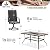 HERA'S HOUSE 7 Pieces Patio Dining Set, Rattan Outdoor Furniture Set for 6, 6 x Swivel Dining Chair, 1 x Large Surface Wood Like Dining Table, All Weather Resistant for Lawn Garden Backyard Deck