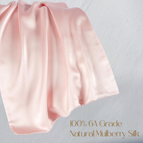ZIMASILK 100% Pure Mulberry Silk Pillowcase for Hair and Skin Health,Both Sides 19 Momme Silk,1pc (Throw 18''x18'',Pink)