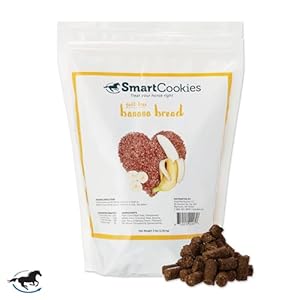 SmartPak SmartCookies | Healthy Treats For Horses Made From Coconut Meal, Beet Pulp, Alfalfa, and Flaxseed Oil | No Sugar Added Horse Treats | Banana Bread Flavor Cookies for Horses, 3 lb Bag