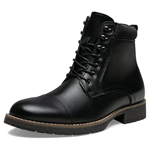 Vostey Mens Boots Motorcycle Casual Boots for Men Zipper Fashion Chukka Boots Mens