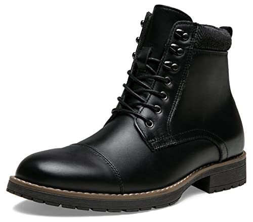 Image of Vostey Mens Boots Motorcycle Casual Boots for Men Zipper Fashion Chukka Boots Mens