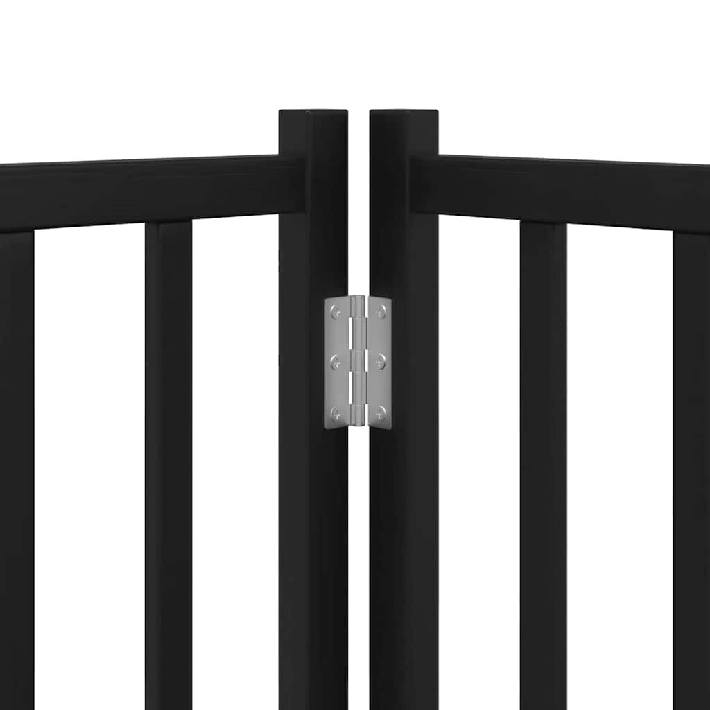 vidaXL Puerta de Perros Plegable 15 Paneles Madera álamo Negra 750 cm
